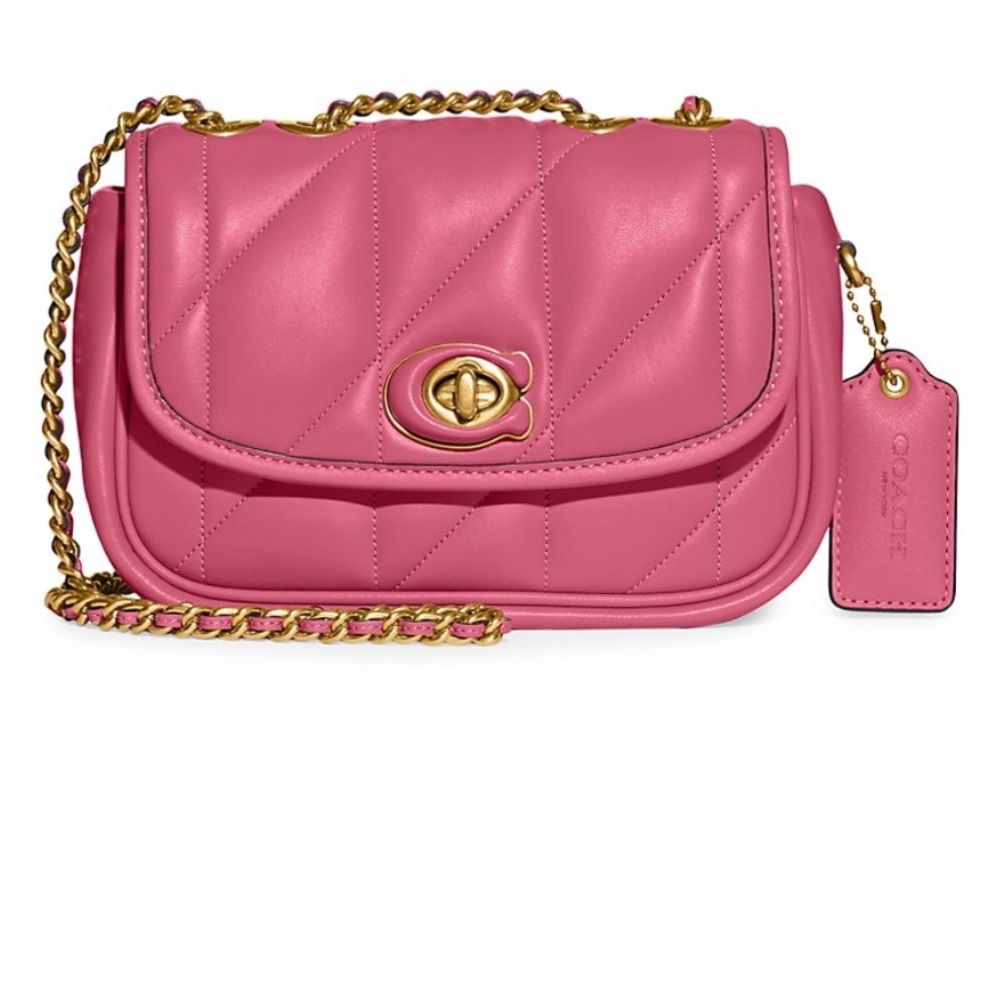 Pink Quilted Coach Bag